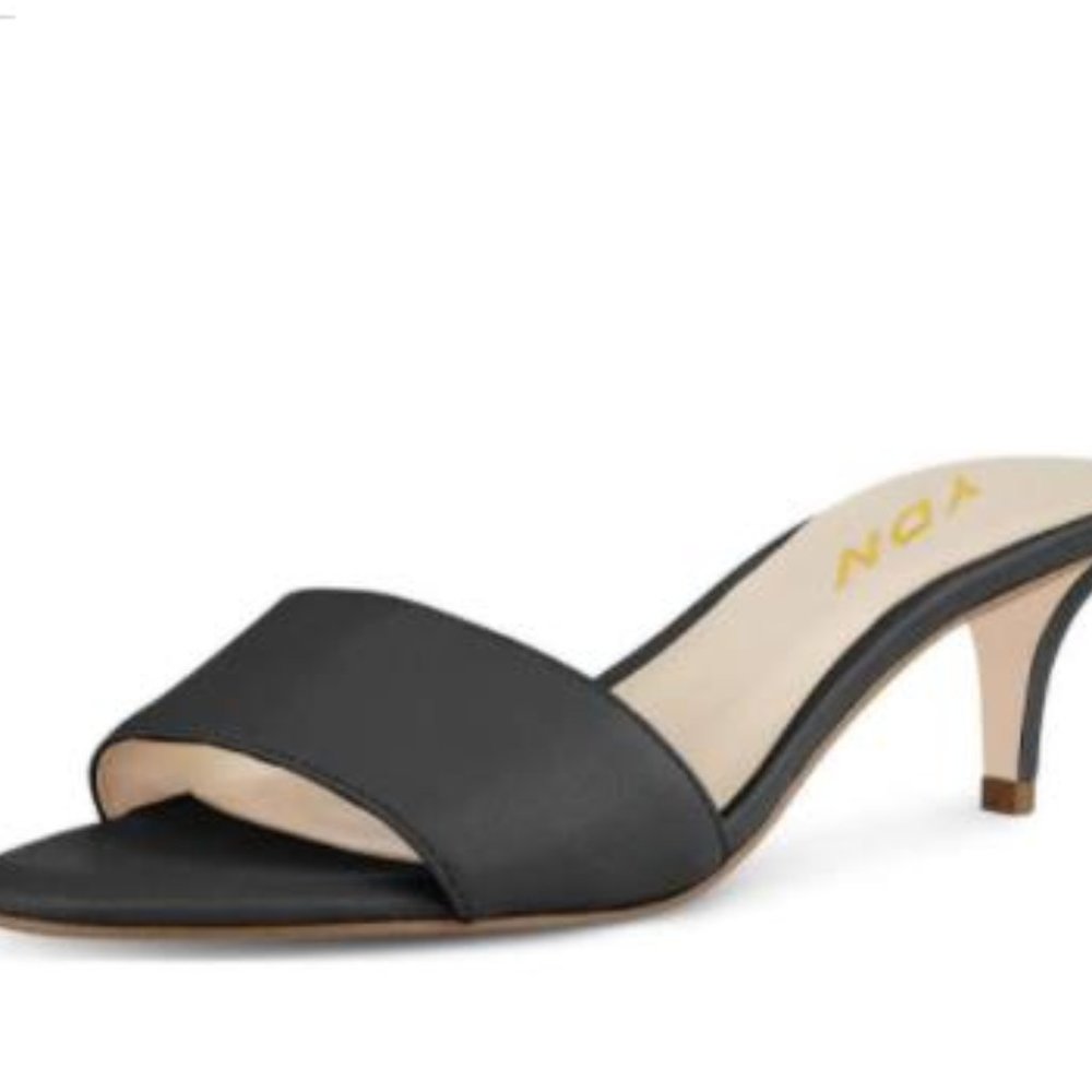 YDN Women Comfy Kitten Low Heel Mules Slip on Clog